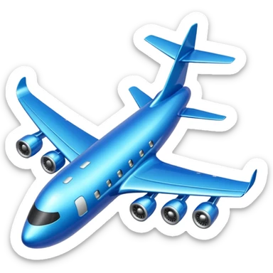 Glitter blue avião sticker