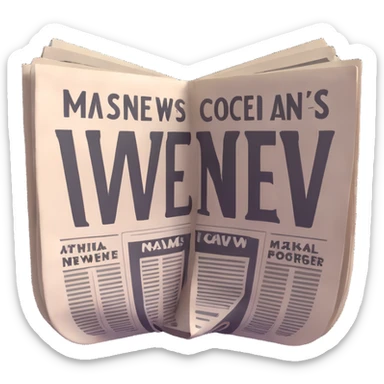 Vavinews logo with folded newspaper sticker