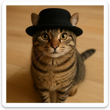 give the cat a hat sticker