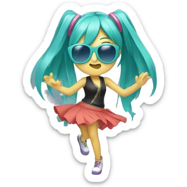 Miku dancing with sunglasses sticker