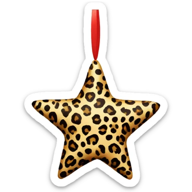 christmas decoration star leopard print sticker
