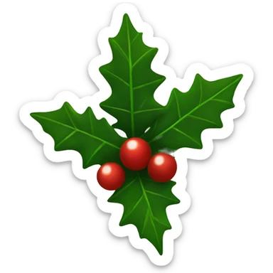 christmas holly sticker