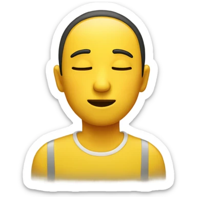 Standard yellow emoji facing the side, closed eyes with a subtle frown and a rooe around the bottom of it  sticker