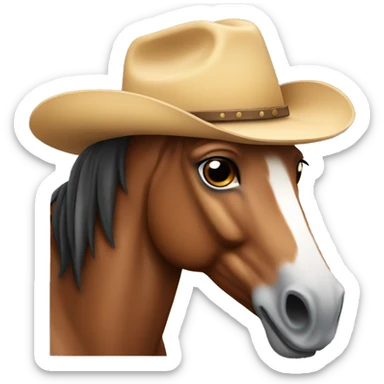 Horse with cowboy hat sticker