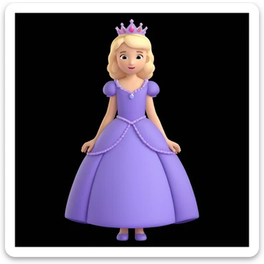 girls in a princess dress sticker