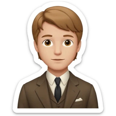 Old british vibe suit youngh man sticker