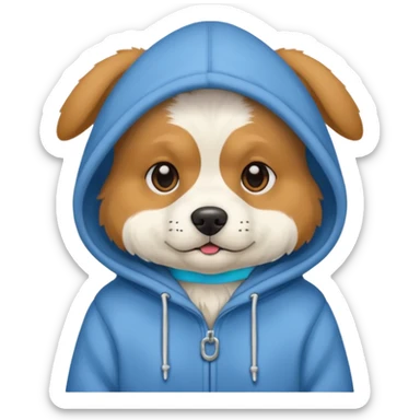 Dog wearing hoodie sticker