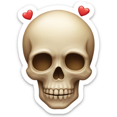 skull with hearts  sticker