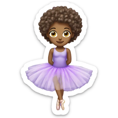 ballerina with curly hair wearing a purple tutu sticker