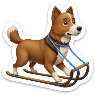 dog carrying sled sticker
