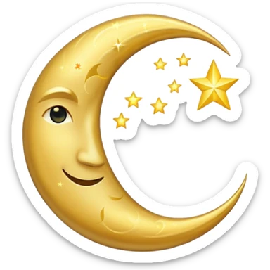 gold moon sticker