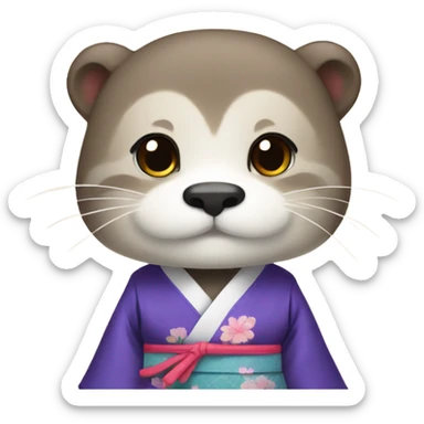 an otter wear hanbok sticker