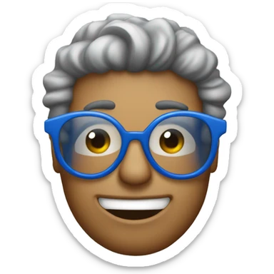 Hombre cantando con el pelo azul y lentes de sol sticker