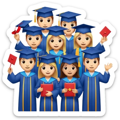 2026 graduation, festive and colorful emoji sticker