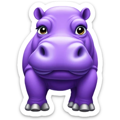 Purple diamond hippo sticker