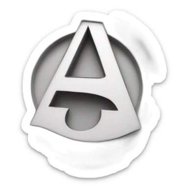 Greek letter A as capital in black and white sticker