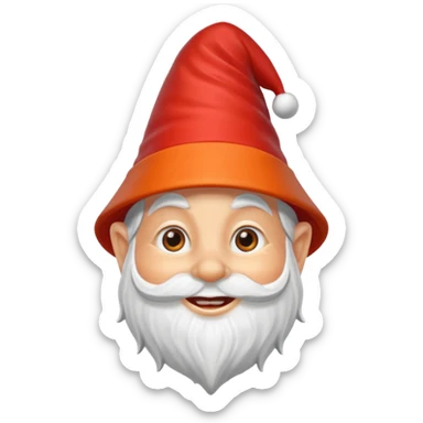 garden ornamental gnome orange sticker