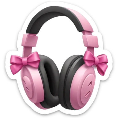 Headphones with pink bows  sticker