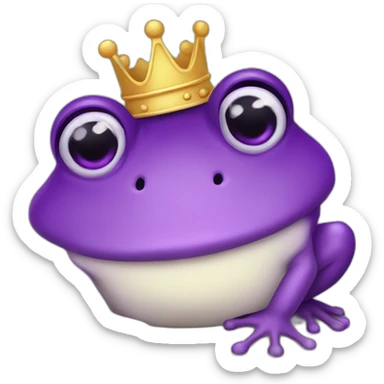 King frog purple with kisses sticker