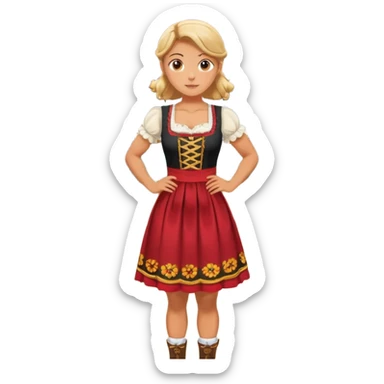 Germany dress strong girl gym sticker