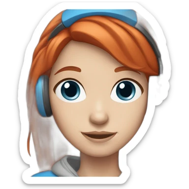 white-girl-red-hair-blue-eyes-wearing-headphones sticker