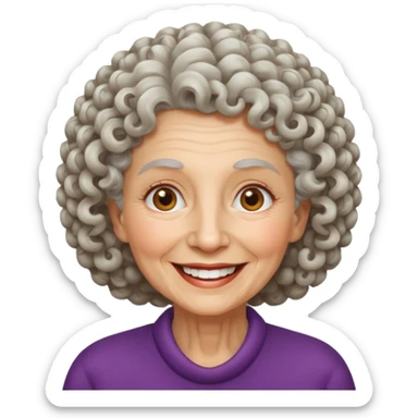 hazme una senora blanca rizada mona viejita sticker