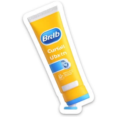 Oral-B toothpaste tube blue sticker