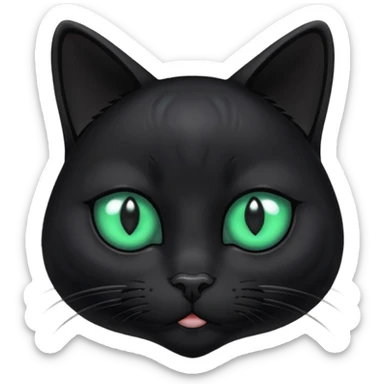 sad black cat with a tear sticker
