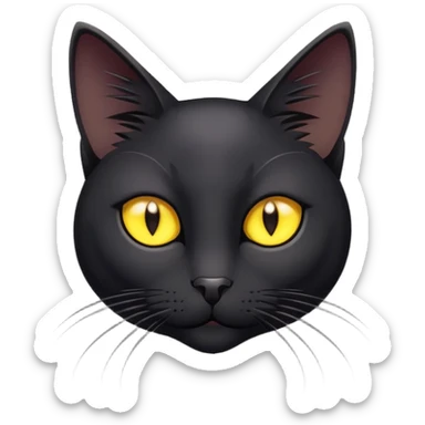 skinny black cat with yellow eyes sticker