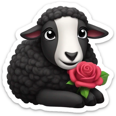 Black sheep cuddles with Rose sheep sticker