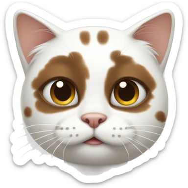 white cat with brown spots sticker