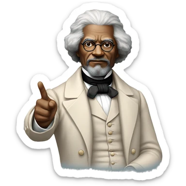 Frederick Douglass with Glasses and  pointing finger sticker