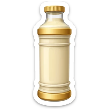 Creamy Caesar salad dressing in a bottle shaped like a roman ionic column sticker