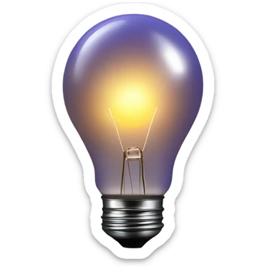 a glowing lightbulb representing an idea sticker