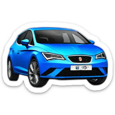 seat leon electric blue front sticker
