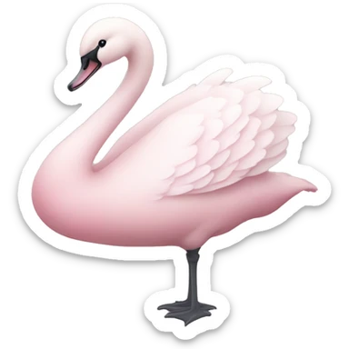 pastel pink swan sticker