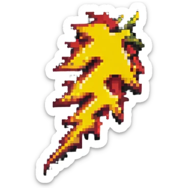 lightning bolt with yellow-red gradient sticker