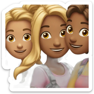 A group of 5 girls happy  sticker