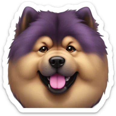 chow chow dark purple tongue sticker