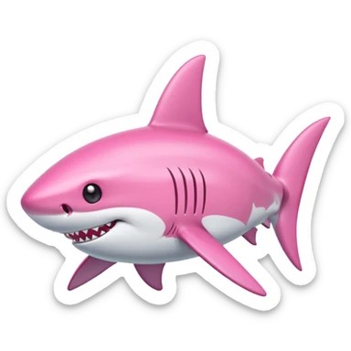 pink shark with a bow on its head sticker