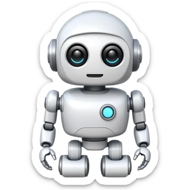 robot old cartoon simple toy white innocent round sticker