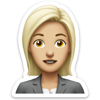 White lady mad in the office sticker