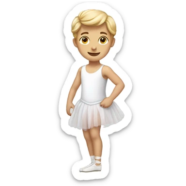 White Boy with ballet dress and shoes on  sticker
