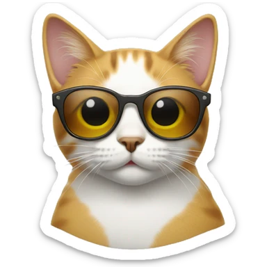 Cat with sunglasses sticker