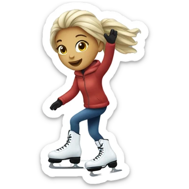 Girl ice skating  sticker