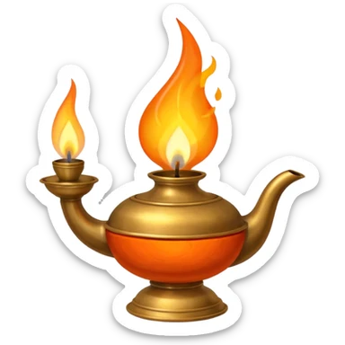 oil lamp diya sticker