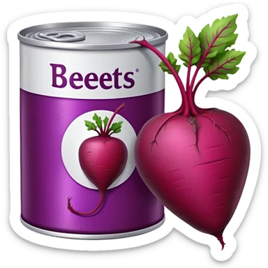 can of beets with a beetroot on the front sticker
