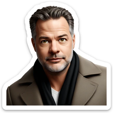 bearded man in coat portrait sticker