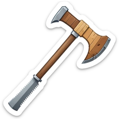 AXE IN THE STYLE OF THE MINECRAFT GAME sticker