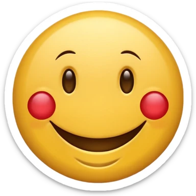 Smiley rond  qui rougis  parce qu’il est timide. Pas de sourire  sticker